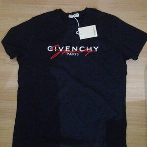 Givenchy Red Embroidered Logo Tee